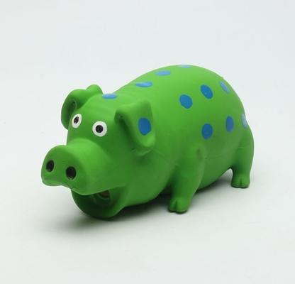 Screaming Squeaky Latex Pet Toys Green Pig Dogs Toy Rubber Eco Friendly
