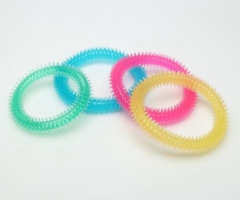 Commercial Durable Dog Chew Toys Strong TPR Spiky Ring Teeth Cleaning
