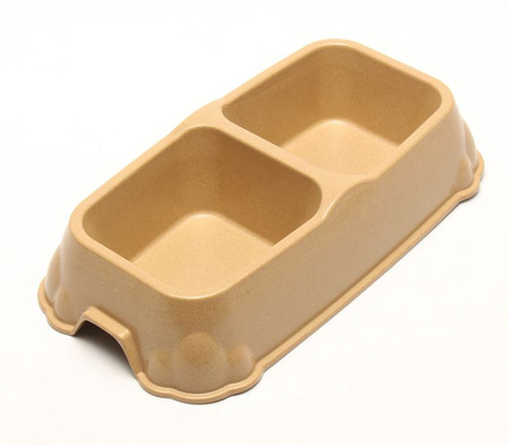 No Bend Double Bamboo Pet Bowl  Luxury Design 12x16.5x7 CM For Puppy