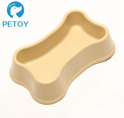 Bone Shape Bio Bamboo Cat Bowl Anti - Skid 20×12.5×4.3 Cm 150g Weight
