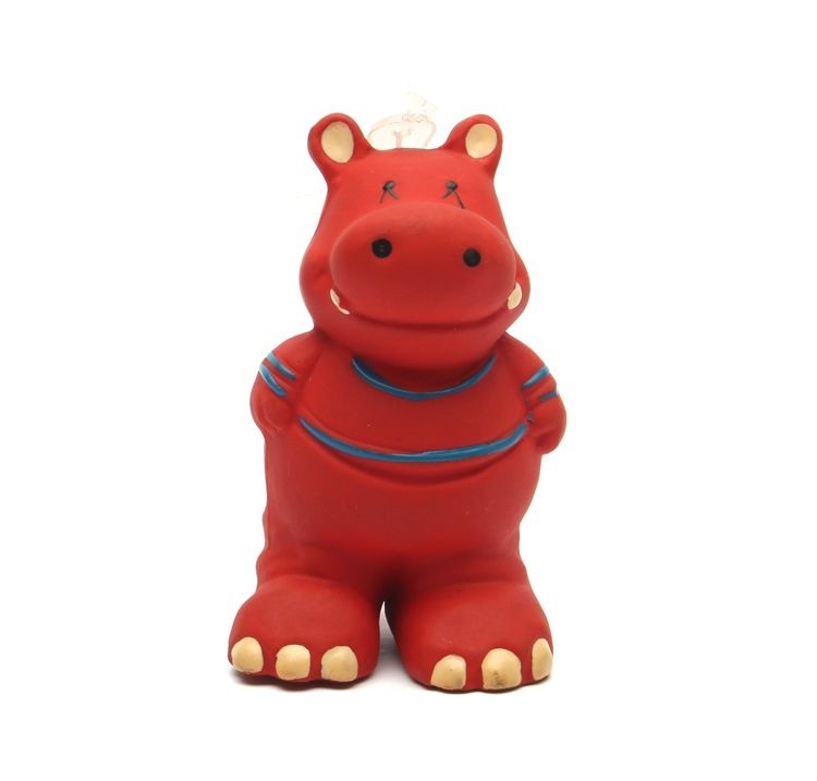 Eye Catching Latex Pet Toys Red Hippo Pet Rubber Duck Dog Toy Eco-Friendly