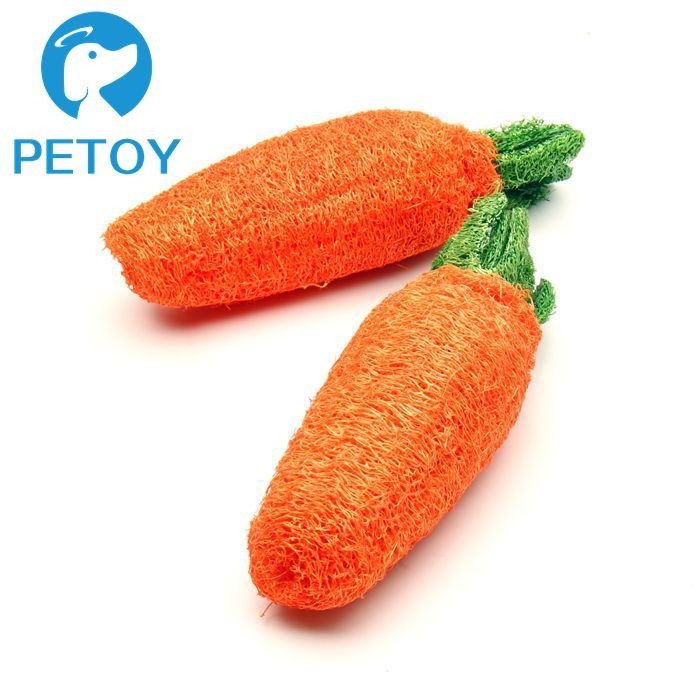Cute Carrot Loofah Durable Pet Toys / Bright Color Big Dog Rope Toys