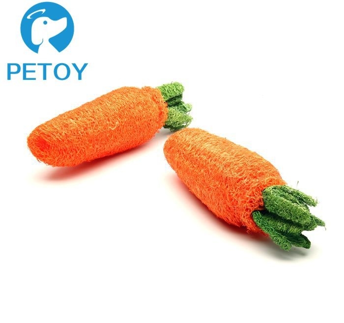 Cute Carrot Loofah Durable Pet Toys / Bright Color Big Dog Rope Toys