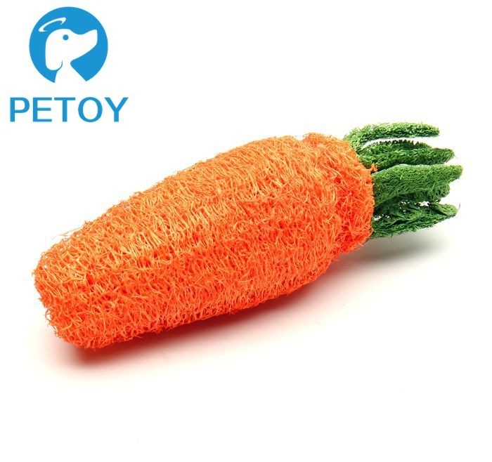 Cute Carrot Loofah Durable Pet Toys / Bright Color Big Dog Rope Toys