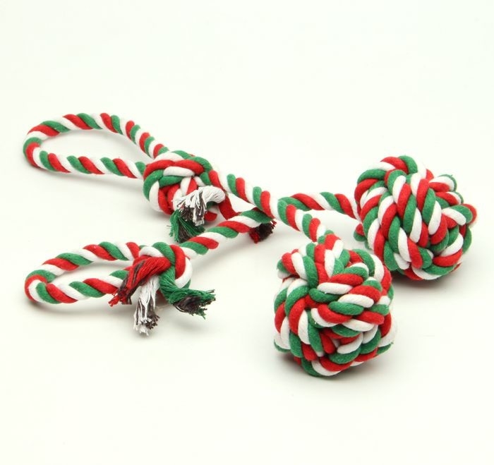 Cotton  Interactive Rope Knot Ball Dog Toy Durable For Extended Tough Play