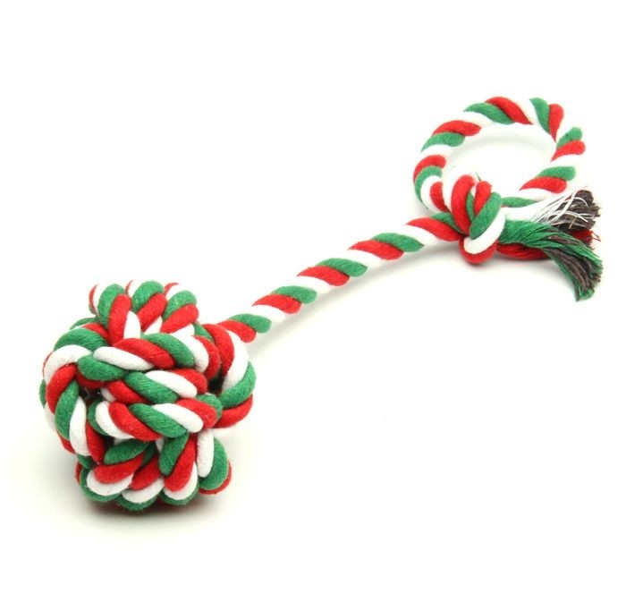 Cotton  Interactive Rope Knot Ball Dog Toy Durable For Extended Tough Play