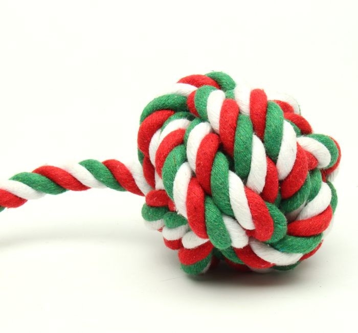 Cotton  Interactive Rope Knot Ball Dog Toy Durable For Extended Tough Play