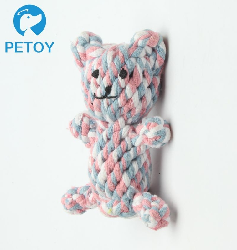 Professional Lovely Rope Bear Dog Toy  Bright Color  BSCI Certification