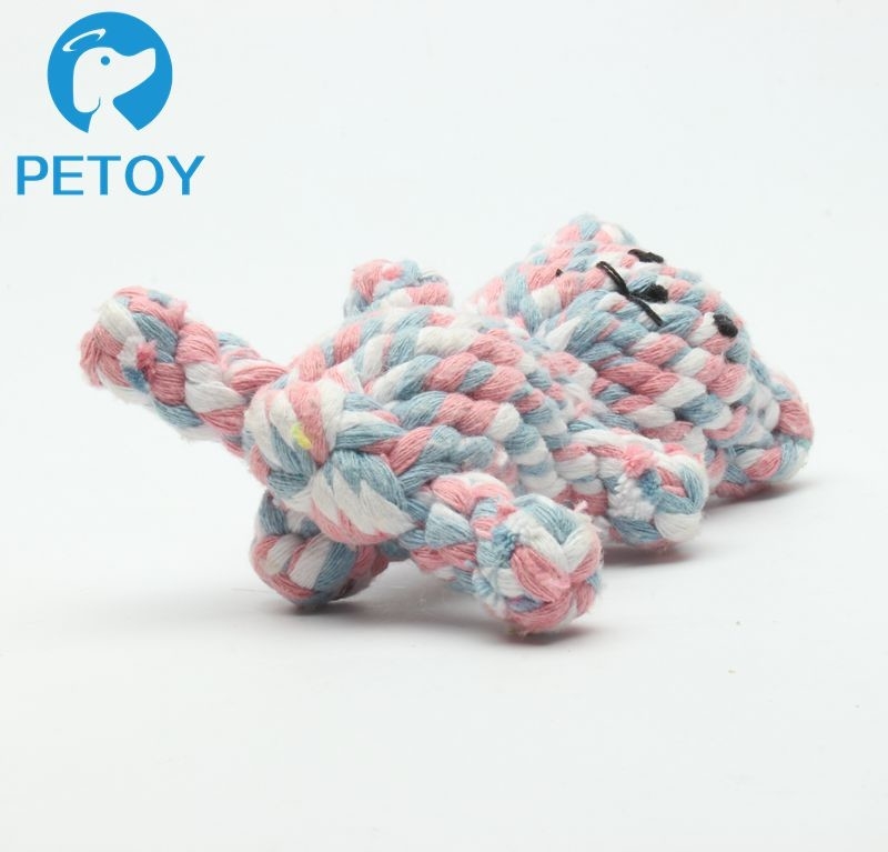 Professional Lovely Rope Bear Dog Toy  Bright Color  BSCI Certification