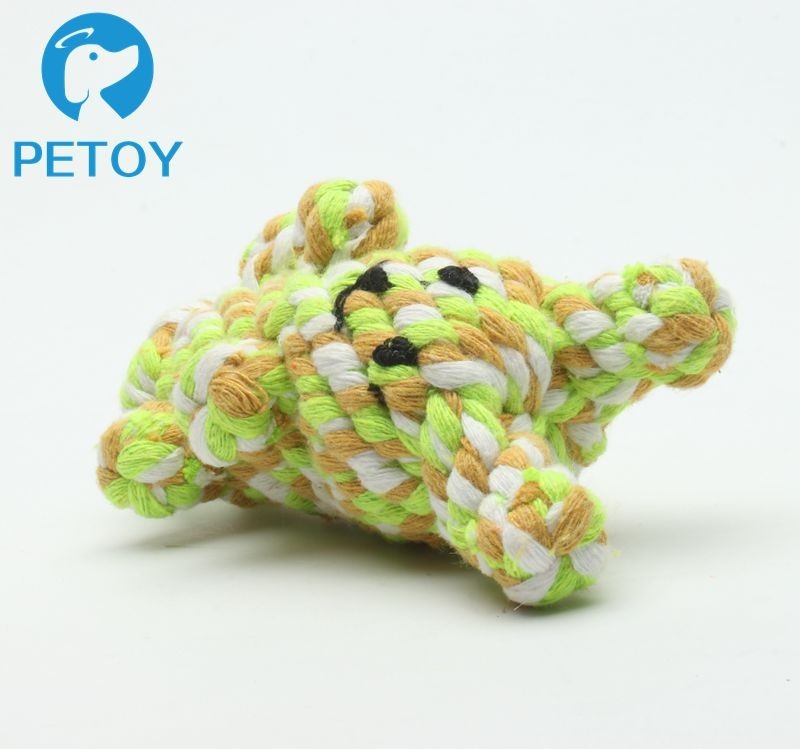 Professional Lovely Rope Bear Dog Toy  Bright Color  BSCI Certification