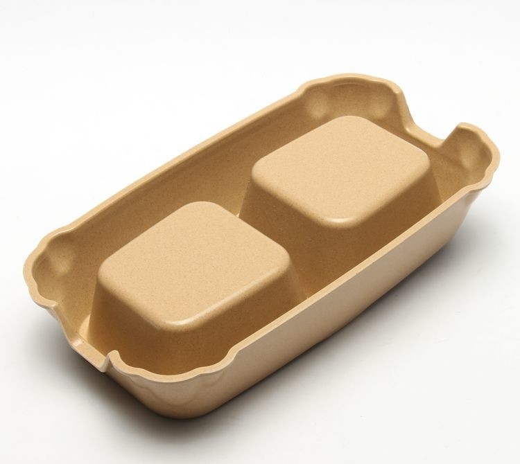 No Bend Double Bamboo Pet Bowl  Luxury Design 12x16.5x7 CM For Puppy