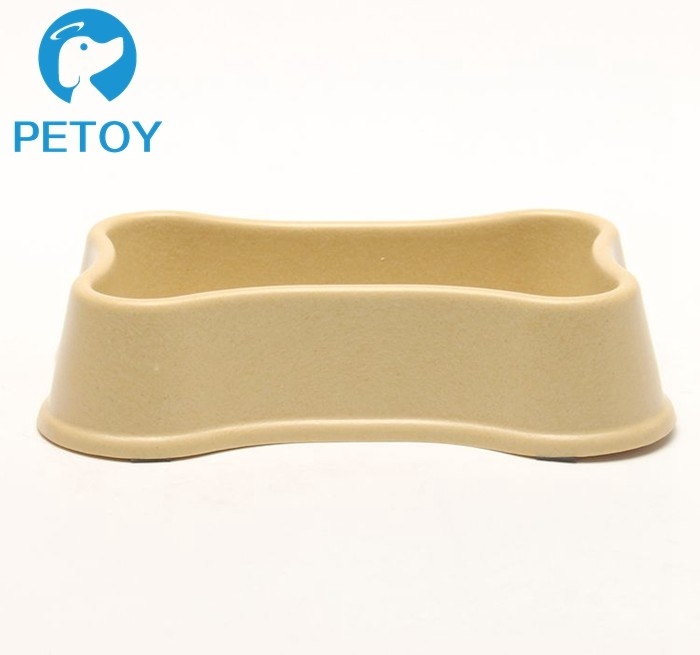 Bone Shape Bio Bamboo Cat Bowl Anti - Skid 20×12.5×4.3 Cm 150g Weight