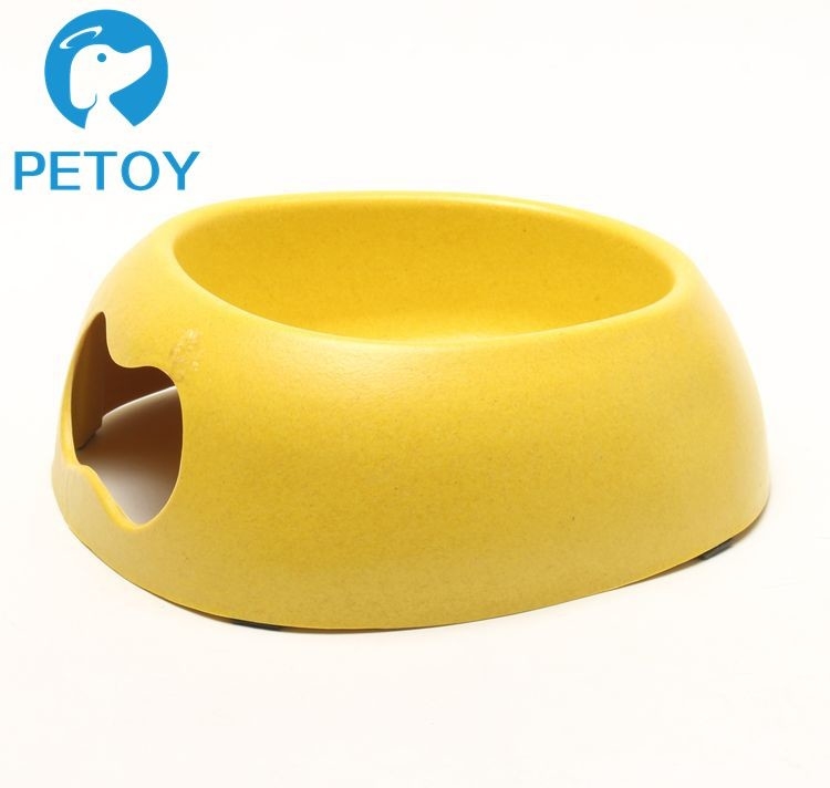 Biodegradable Bamboo Pet Bowl Feeders Environment Friendly Unique Design
