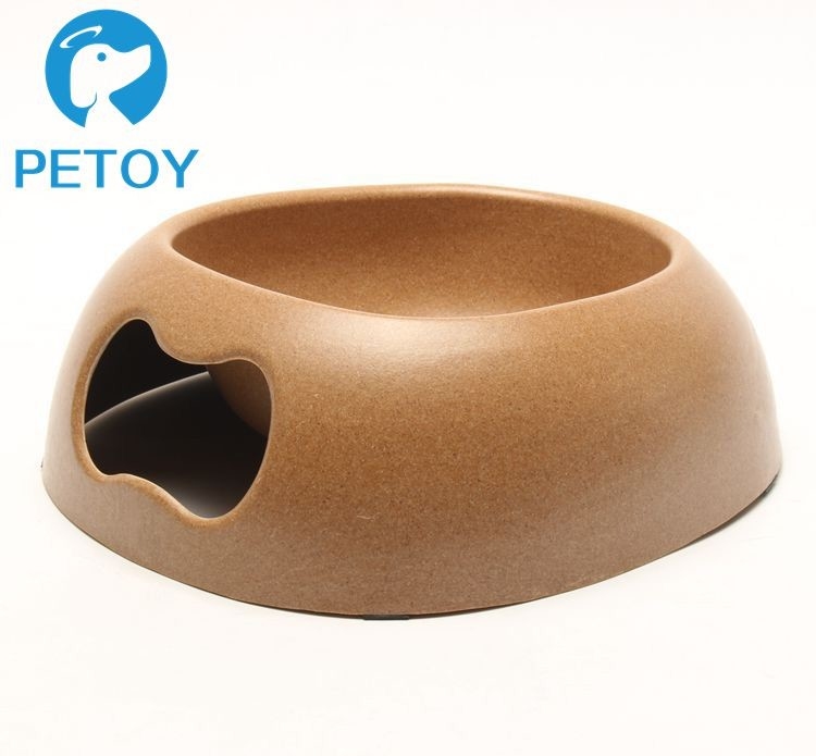 Biodegradable Bamboo Pet Bowl Feeders Environment Friendly Unique Design