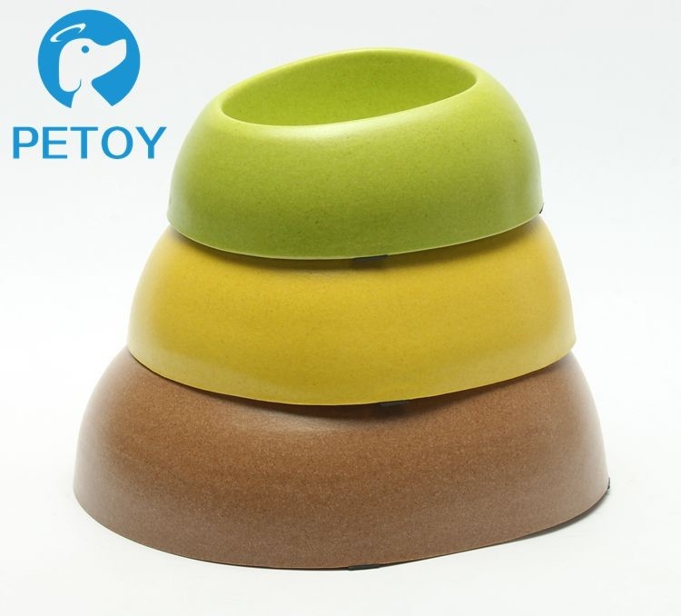 Biodegradable Bamboo Pet Bowl Feeders Environment Friendly Unique Design