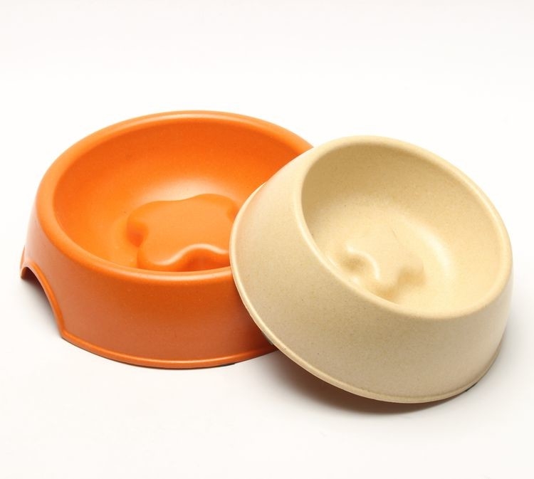 Degradable Bamboo Pet Bowl Commercial Slow Eating Dog Bowl BSCI Approved