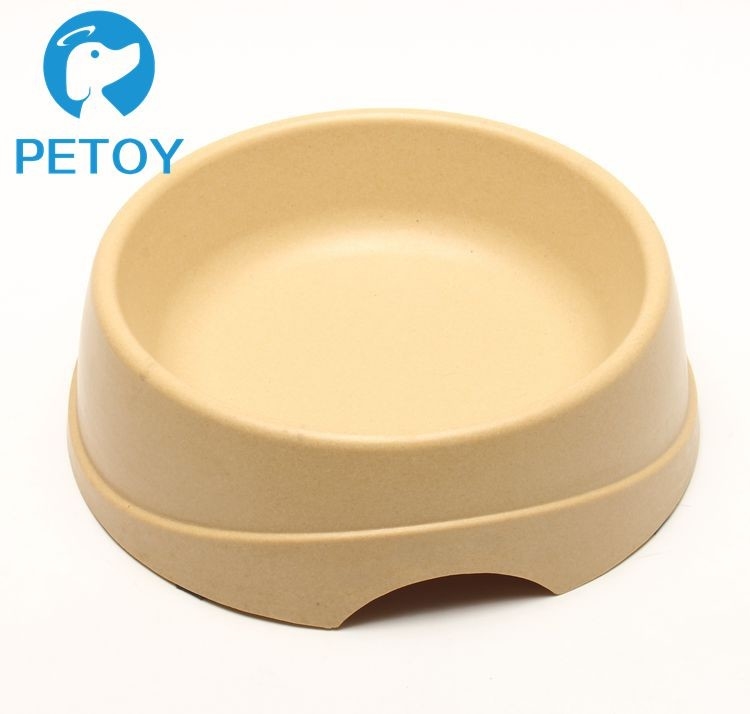 Round Non Slip  Bamboo Dog Bowl Feeder Customized Color 335g Weight