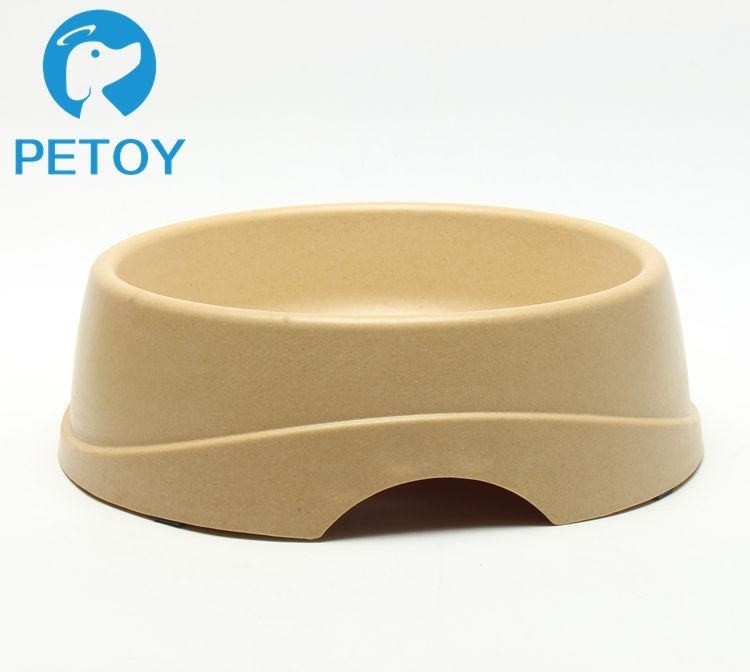 Round Non Slip  Bamboo Dog Bowl Feeder Customized Color 335g Weight